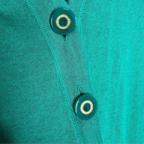 Tory Burch Sweater Women XS Sweater Kelly Green Wool Button Up V Neck B3 - Picture 3 of 8
